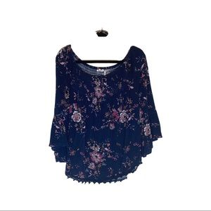 LUQ Boho Floral Long Sleeve Top XL